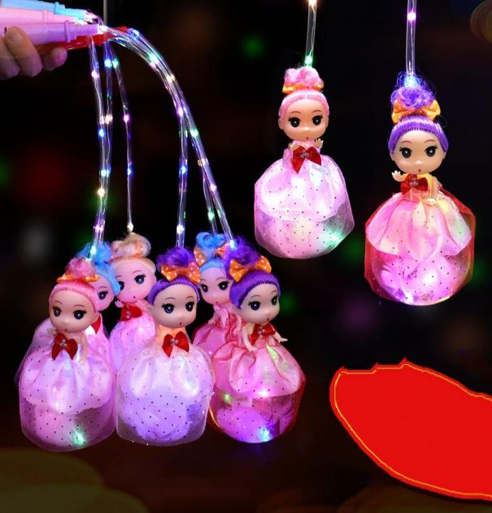 Đèn Lồng Trung Thu Công Chúa Búp Bê Chibi Phát Sáng Nhiều Màu Sắc