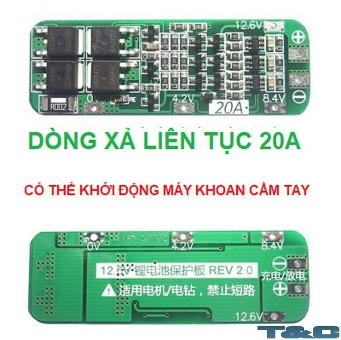 Mạch 3s bảo vệ pin 18650 REV2.0 12.6v 20A